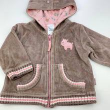 Load image into Gallery viewer, Girls Pumpkin Patch, cotton lined velour zip hoodie sweater, GUC, size 00,  
