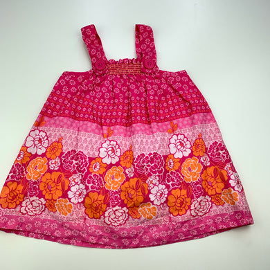 Girls Target, lined lightweight floral cotton dress, EUC, size 1, L: 43cm