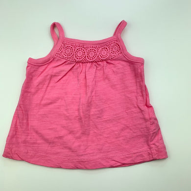 Girls Carters, pink cotton summer top, GUC, size 3 months,  