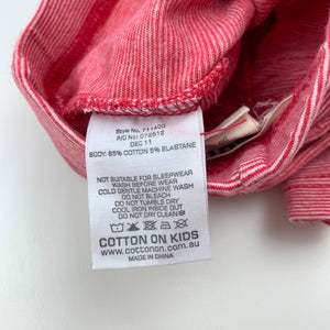 Girls Cotton On, red stripe stretchy ruffle leggings / bottoms, GUC, size 0000,  