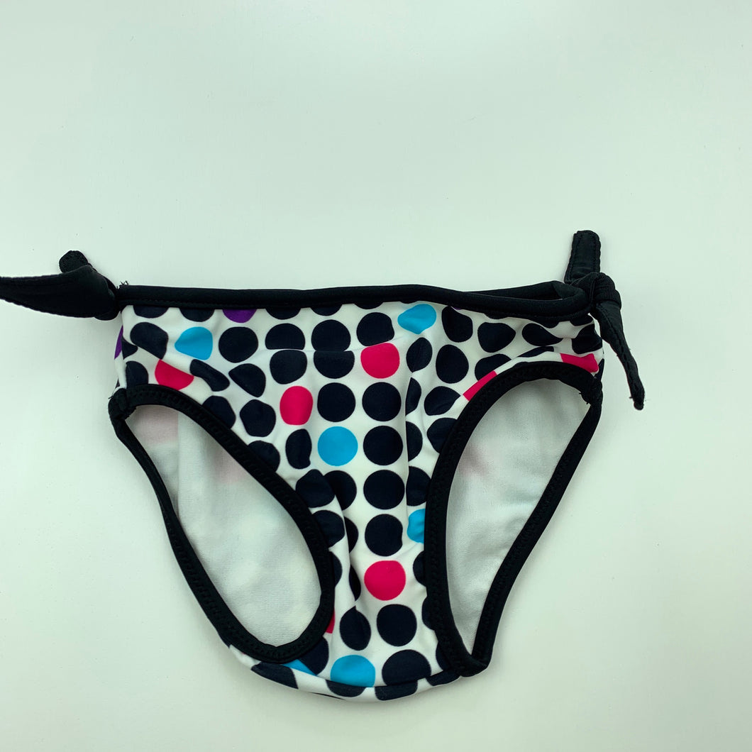 Girls Milky, black & white spot swim bottoms, EUC, size 1,  