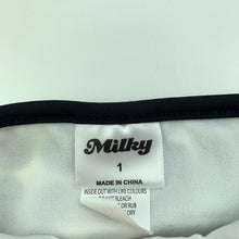 Load image into Gallery viewer, Girls Milky, black &amp; white spot swim bottoms, EUC, size 1,  