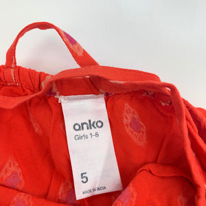 Girls Anko, lightweight casual summer dress, GUC, size 5, L: 60cm