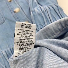 Load image into Gallery viewer, Girls Piping Hot, blue chambray cotton playsuit, GUC, size 8,  