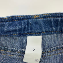 Load image into Gallery viewer, Girls Target, blue stretch denim skirt, adjustable, L: 28cm, GUC, size 7,  