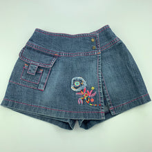 Load image into Gallery viewer, Girls Catimini, stretch denim shorts / skort, elasticated, FUC, size 12 months,  