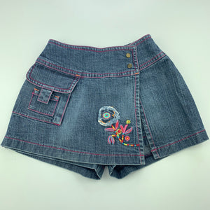 Girls Catimini, stretch denim shorts / skort, elasticated, FUC, size 12 months,  