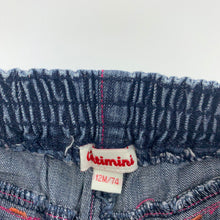 Load image into Gallery viewer, Girls Catimini, stretch denim shorts / skort, elasticated, FUC, size 12 months,  