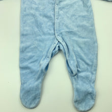Load image into Gallery viewer, Boys Target, blue velour coverall romper, EUC, size 000,  