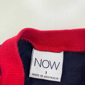 Boys NOW, navy cotton t-shirt / top, FUC, size 1,  