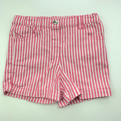 Girls Anko, pink stripe stretch cotton shorts, adjustable, GUC, size 6,  