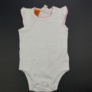 Girls Pumpkin Patch, white cotton bodysuit / romper, GUC, size 000,  