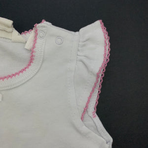 Girls Pumpkin Patch, white cotton bodysuit / romper, GUC, size 000,  