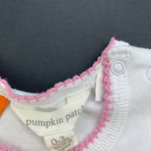 Load image into Gallery viewer, Girls Pumpkin Patch, white cotton bodysuit / romper, GUC, size 000,  
