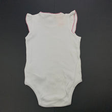 Load image into Gallery viewer, Girls Pumpkin Patch, white cotton bodysuit / romper, GUC, size 000,  