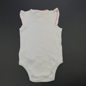 Girls Pumpkin Patch, white cotton bodysuit / romper, GUC, size 000,  