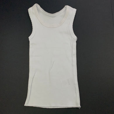 unisex Kids & Co, white cotton singlet top, EUC, size 00,  