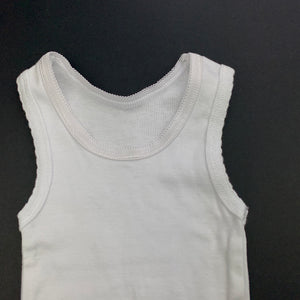 unisex Kids & Co, white cotton singlet top, EUC, size 00,  