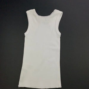 unisex Kids & Co, white cotton singlet top, EUC, size 00,  