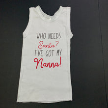 Load image into Gallery viewer, unisex Baby Berry, white cotton Christmas singlet top, GUC, size 000,  