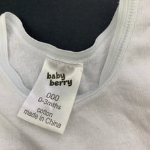 Load image into Gallery viewer, unisex Baby Berry, white cotton Christmas singlet top, GUC, size 000,  