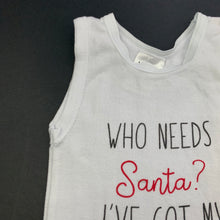 Load image into Gallery viewer, unisex Baby Berry, white cotton Christmas singlet top, GUC, size 000,  