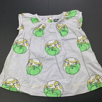 Girls Baby Gap, lined lightweight cotton top, apples, GUC, size 000,  