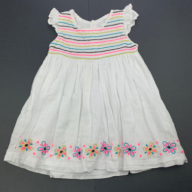 Girls Woolies Babes, lined lightweight cotton dress, GUC, size 0, L: 43cm