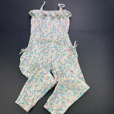 Girls Cotton On, lightweight floral cotton jumpsuit, GUC, size 5,  