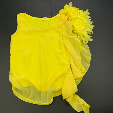 Girls yellow, ruffle party top, FUC, size 6-7,  