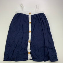 Load image into Gallery viewer, Girls MIANN &amp; Co, lined navy &amp; white cotton summer dress, FUC, size 3, L: 56cm