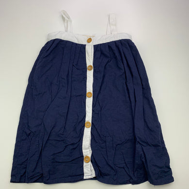 Girls MIANN & Co, lined navy & white cotton summer dress, FUC, size 3, L: 56cm
