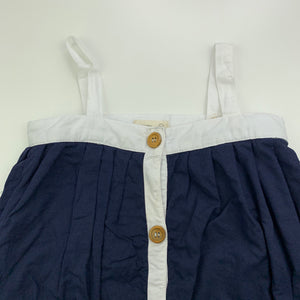 Girls MIANN & Co, lined navy & white cotton summer dress, FUC, size 3, L: 56cm