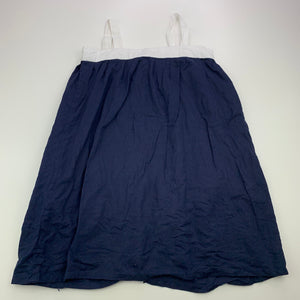 Girls MIANN & Co, lined navy & white cotton summer dress, FUC, size 3, L: 56cm
