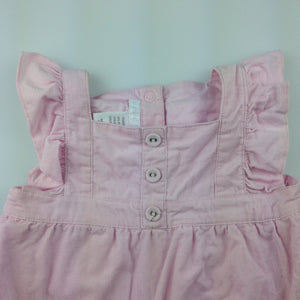 Girls H&M, lined pink cotton corduroy summer / party dress, GUC, size 00