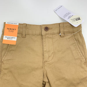 Boys Target, stretch cotton chino shorts, adjustable, NEW, size 2,  