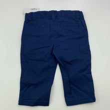 Load image into Gallery viewer, Boys Carters, navy stretch cotton pants, adjustable, NEW, size 00,  