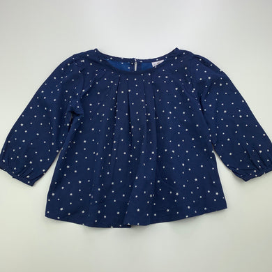 Girls H&T, navy lightweight long sleeve top, GUC, size 1,  