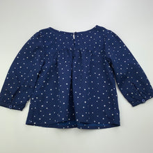 Load image into Gallery viewer, Girls H&amp;T, navy lightweight long sleeve top, GUC, size 1,  