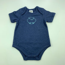 Load image into Gallery viewer, Boys Target, navy bodysuit / romper, hippo, EUC, size 000,  