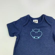 Load image into Gallery viewer, Boys Target, navy bodysuit / romper, hippo, EUC, size 000,  