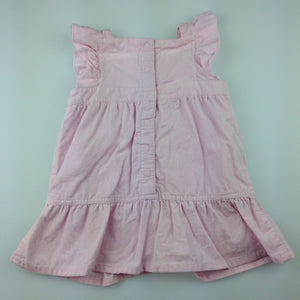 Girls H&M, lined pink cotton corduroy summer / party dress, GUC, size 00