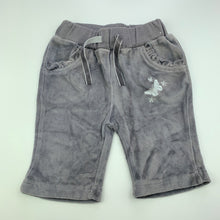 Load image into Gallery viewer, Girls Tiny Little Wonders, grey velour pants / bottoms, elasticated, GUC, size 000,  