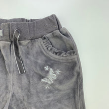Load image into Gallery viewer, Girls Tiny Little Wonders, grey velour pants / bottoms, elasticated, GUC, size 000,  