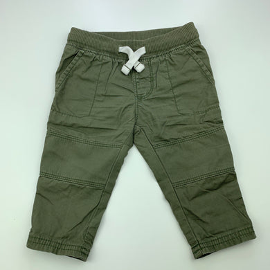 Boys Carters, khaki cotton pants, elasticated, GUC, size 00,  