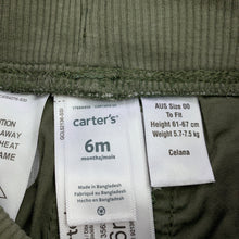 Load image into Gallery viewer, Boys Carters, khaki cotton pants, elasticated, GUC, size 00,  