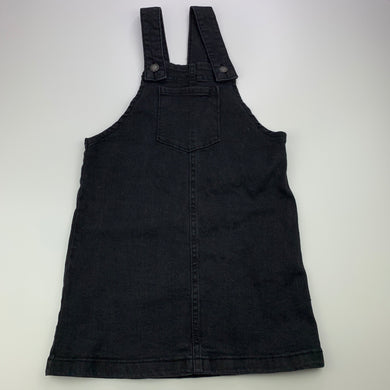 Girls Cotton On, stretch denim overalls dress / pinafore, GUC, size 6, L: 61cm