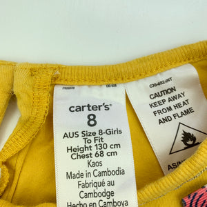 Girls Carters, yellow stretchy summer top, FUC, size 8,  