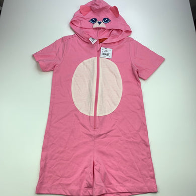 Girls Neon, cotton hooded all-in-one pyjamas, NEW, size 4,  