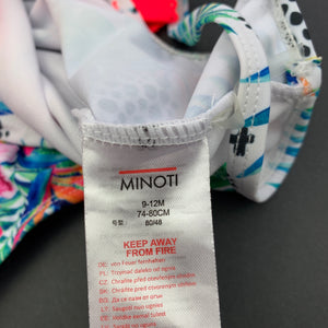 Girls Minoti, colourful floral swim one-piece, GUC, size 0,  